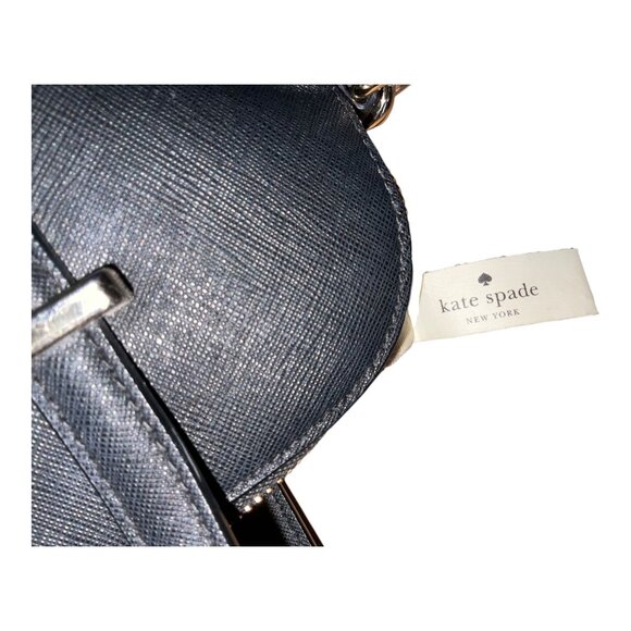 Kate Spade New York Black Leather Satchel Bag With Polka Dot Lining & Adjustable - Picture 9 of 12